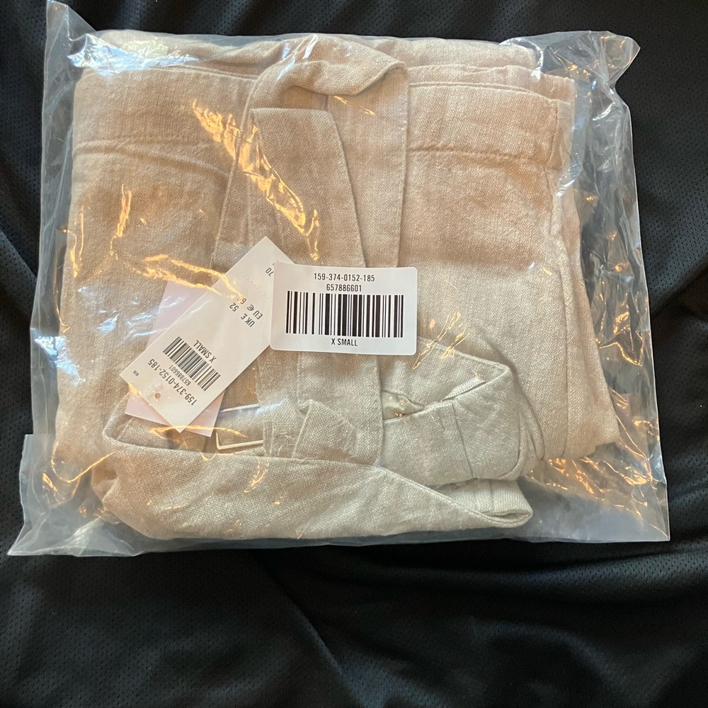 Abercrombie & Fitch Linen Blend Ruched Squareneck Mini Dress